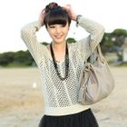 59 Seconds - Long-Sleeve Open-Knit Top