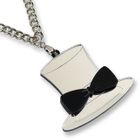 Sweet & Co. - Sweet Mirror Black Hatter Ribbon Silver Necklace