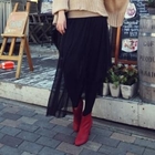 BBon-J - Asymmetric Tulle Skirt Overlay Leggings