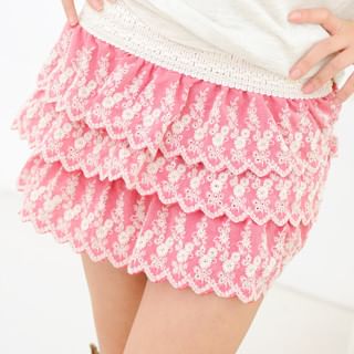 Floral Layered Miniskirt Floral Layered Miniskirt