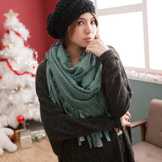 Fringed Dotted Scarf