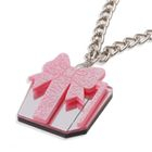 Sweet & Co. - Sweet Pink Glitter Present Chain Silver Necklace