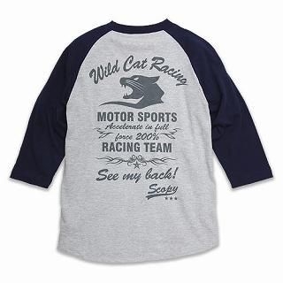 [Unisex] 3/4-Sleeve Printed Raglan Tee - Wild Cat Racing