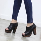 LEEKE STYLE - Studded Open-Toe Platform Pumps