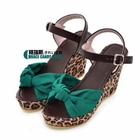 Grace Candy - Bow-Accent Wedge Sandals