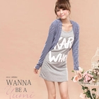YUMI - Open-Front Striped Hooded Cardigan
