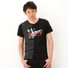 BLACK ASUKA - V-Neck Short-Sleeve Printed T-Shirt