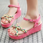 Grace Candy - Braided-Strap Platform Sandals
