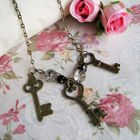 MyLittleThing - Vinatge Princess Keys Crystal Necklace