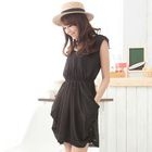 eFashion - Chain-Trim Sleeveless Chiffon Dress