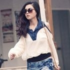 PUFFY - Cut-out Shoulder Chiffon Top