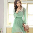 Tokyo Fashion - Peter-Pan Collar Dotted Chiffon Dress