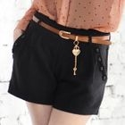 Tokyo Fashion - Buttoned Pleated Shorts