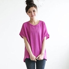 A-SO-BI - Dolman-Sleeve Dip-Back Knit Top