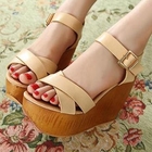 Mancienne - Cross Strap Wedge Sandals