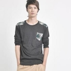 INTHING - Patchwork Plaid Long Sleeve Tee
