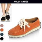 Holly Shoes - Genuine Leather Lace-Up Sneakers