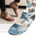 Marcella - Faux-Leather Gladiator Flats
