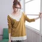 CatWorld - Lace-Bib Crochet-Hem Top