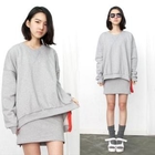 miss panda - Zip-Side Asymmetric-Hem Pullover
