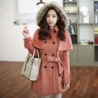 SUVINSHOP - Double-Breasted Coat with Detachable Hood