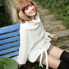CatWorld - Cowl-Neck Tie-Waist Knit Cape