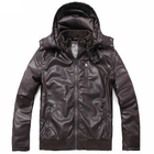 Justyle - Faux-Leather Jacket with Detachable Hood