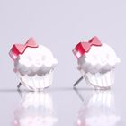 Sweet & Co. - Miss Cupcake White Stud Silver Earrings