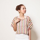 CatWorld - Chevron Cropped Knit Top