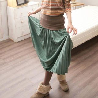 Faux-Suede Pleated Maxi Skirt