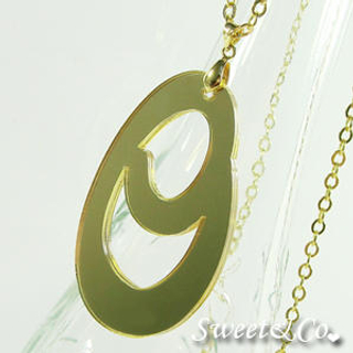 Sweet Mirror Initial O Gold Long Necklace Sweet Mirror Initial O Gold Long Necklace