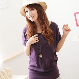 Cutout-Back Bow-Accent Short-Sleeve T-Shirt