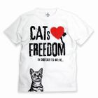 SCOPY - [Unisex] Print Crewneck T-Shirt - Cats Love Freedom