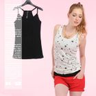 K*facto·2y - Sequin Trim Racerback Tank Top
