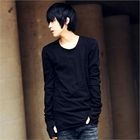 ABOKI - Round-Neck Long-Sleeve T-Shirt
