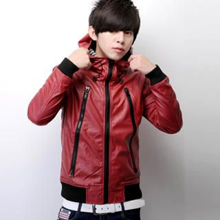 Faux-Leather Zip Jacket