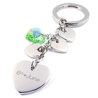 6thJune - 'Love' - 6thJune Logo Keychain with Swarovski Sparkling Crystal (Sparkling Light Green Heart)