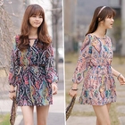45SEVEN - Gathered Waist Chiffon Dress