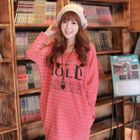 CLICK - Dolman-Sleeve Striped T-Shirt Dress