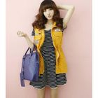 Dodostyle - Drawstring-Waist Sleeveless Jacket