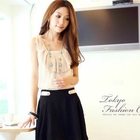 Tokyo Fashion - Pleated Sleeveless Chiffon Top