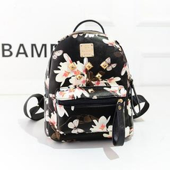 Bibiba - Studded Floral Backpack Bibiba - Studded Floral Backpack
