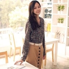OrangeBear - Hooded Pintuck Floral Shirtdress