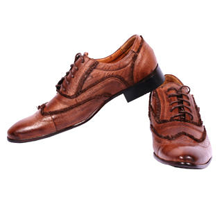 Fringed Leather Wingtip Oxfords