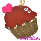 Sweet & Co. - Sweet&Co. XL  Mirror Chocolate Cupcake Gold Necklace