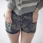 D.P-Shop - Distressed Acid-Washed Denim Shorts