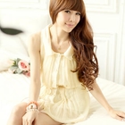 Tokyo Fashion - Sleeveless Pleated Chiffon Blouse