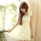 Tokyo Fashion - Sleeveless Bow Lace-Yoke Tunic
