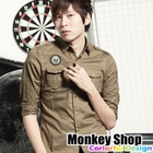 Monkey Shop - Badge-Accent Short-Sleeve Shirt
