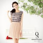 Orange Style - Mock Two-Piece Sleeveless Dress